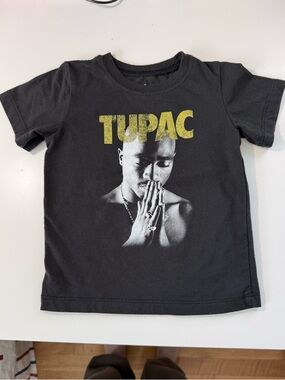 2PAC Kids 2T Black T-Shirt Graphic Tee Good Condition